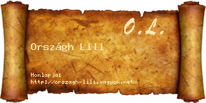 Országh Lili névjegykártya