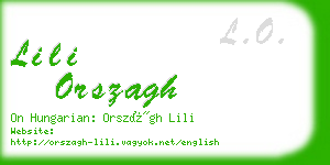 lili orszagh business card